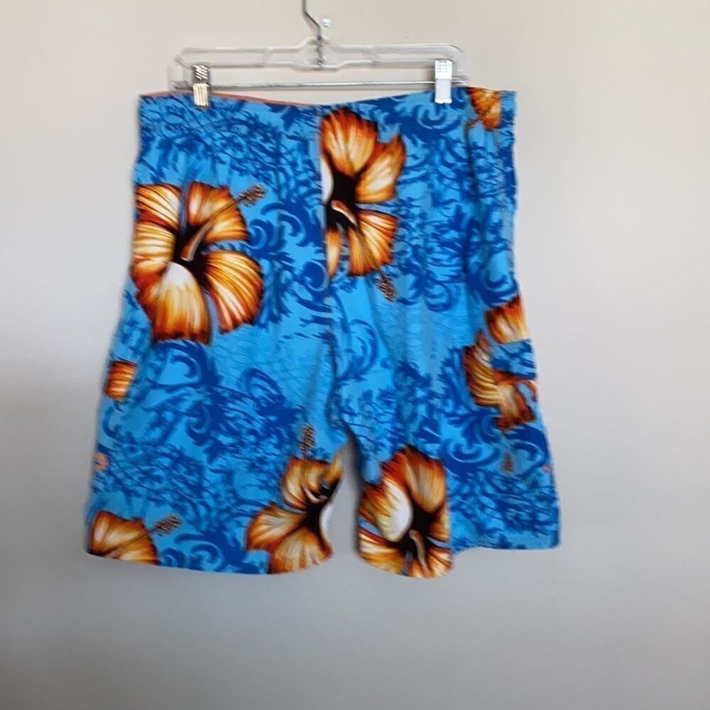 Men's OP Lined Floral Hawaiian Print Board Shorts M